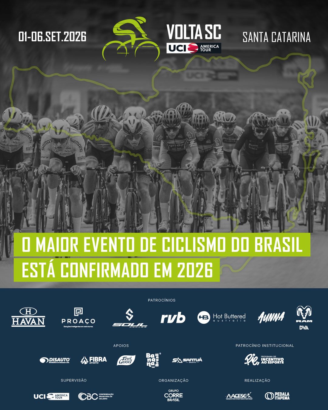 Volta de Santa Catarina consolida retomada do ciclismo e volta a reunir grandes equipes do continente no mês de setembro
